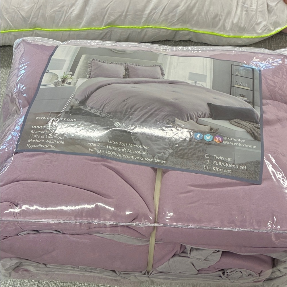 King Size Ultra Soft Lightweight Comforter Set with Ruffles